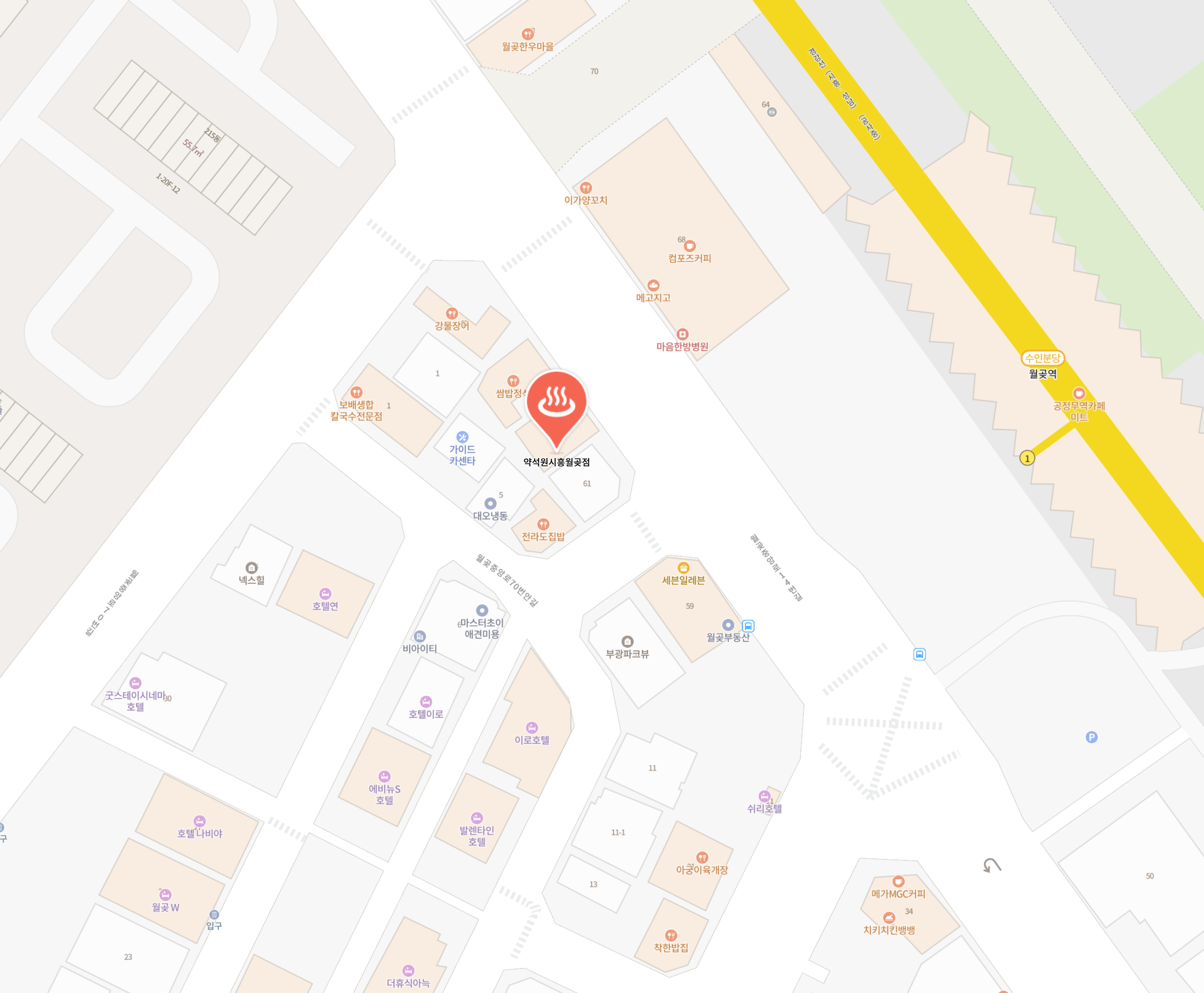 약석원 시흥 월곶점 오시는길 지도